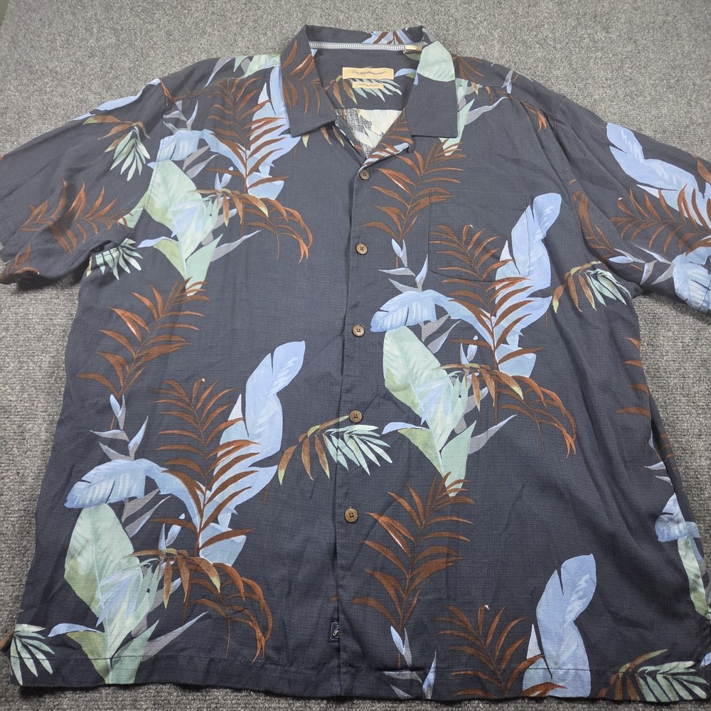 Tommy Bahama 100% Silk Hawaiian Shirt Mens 3XL Original Fit Camp Floral